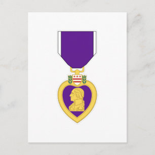 Paarse hartmedaille briefkaart