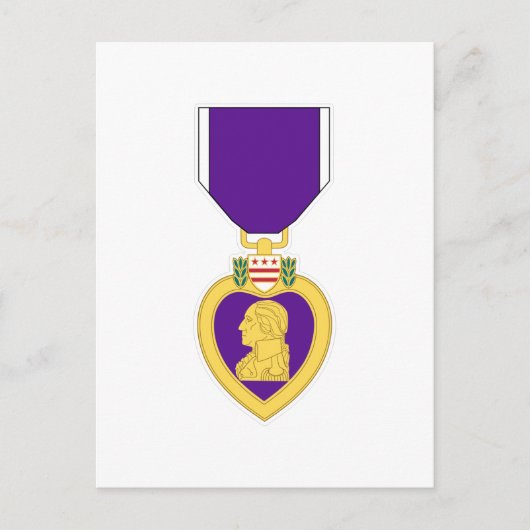 Paarse hartmedaille briefkaart (Voorkant)