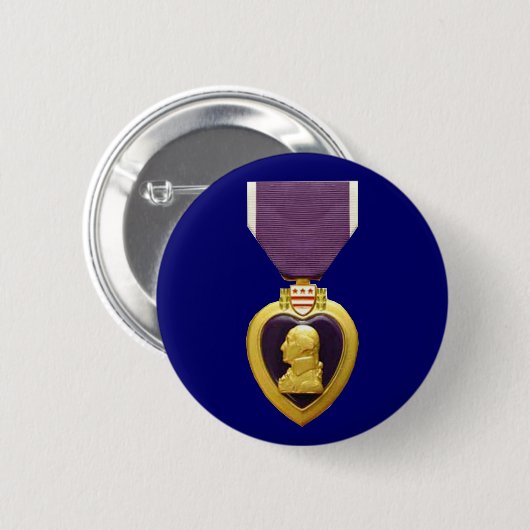 Paarse hartmedaille Button (Voorkant /achterkant)