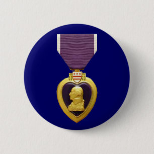 Paarse hartmedaille Button