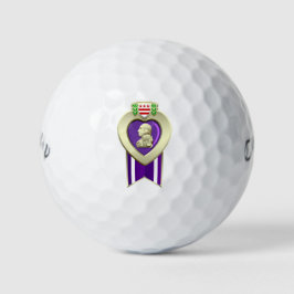 Paarse hartmedaille golfballen