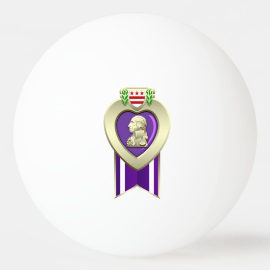 Paarse hartmedaille Pingpongbal (Voorkant)