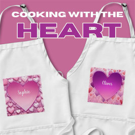 Paarse hartnaam standaard schort