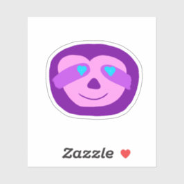 Paarse hartogen luiaard sticker