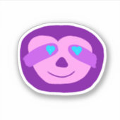 Paarse hartogen luiaard sticker (Voorkant)