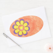 Paarse hartovaal ovale sticker (Envelop)