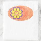 Paarse hartovaal ovale sticker (Tas)