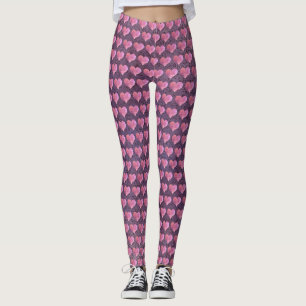 Paarse hartpassie leggings