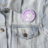 Paarse hartritme Elephant Baby shower Pin Ronde Button 5,7 Cm (In situ)