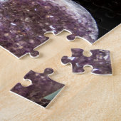 Paarse hartritme-kristallen - Amethyst Gemstenen Legpuzzel (Zijkant)