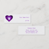 Paarse hartritme zijwitte huid mini visitekaartje (Voorkant / Achterkant)