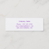 Paarse hartritme zijwitte huid mini visitekaartje (Achterkant)