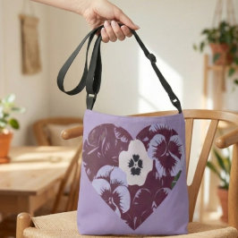 Paarse hartschoudertas crossbody tas
