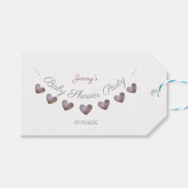 paarse hartslag baby shower dank u cadeaulabel