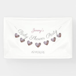 paarse hartslag gepersonaliseerd baby shower spandoek