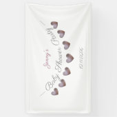 paarse hartslag gepersonaliseerd baby shower spandoek (Verticaal)