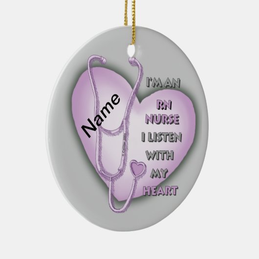 Paarse hartslag Nurse Keramisch Ornament (Rechts)