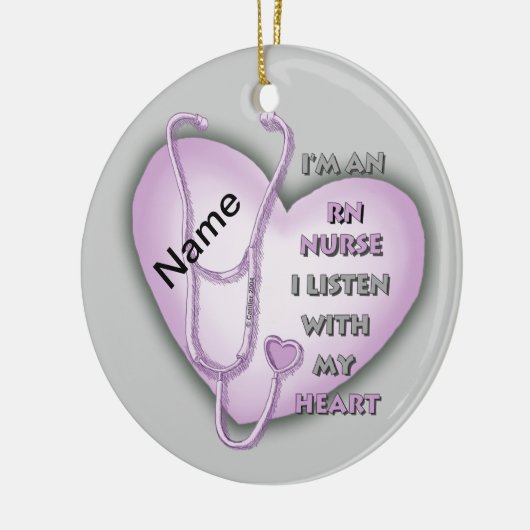 Paarse hartslag Nurse Keramisch Ornament (Links)