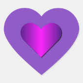 Paarse hartslagster hart sticker (Voorkant)