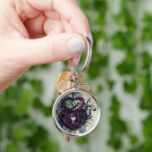 Paarse hartsleutel sleutelhanger (Hand)