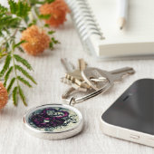 Paarse hartsleutel sleutelhanger (Zijkant)