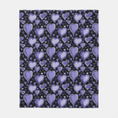 Paarse hartspatroon Draag Valentijn dag Fleece Deken (Voorkant)