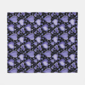 Paarse hartspatroon Draag Valentijn dag Fleece Deken (Voorkant (Horizontaal))