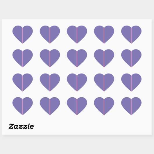 Paarse hartstickers hart sticker (Vel)