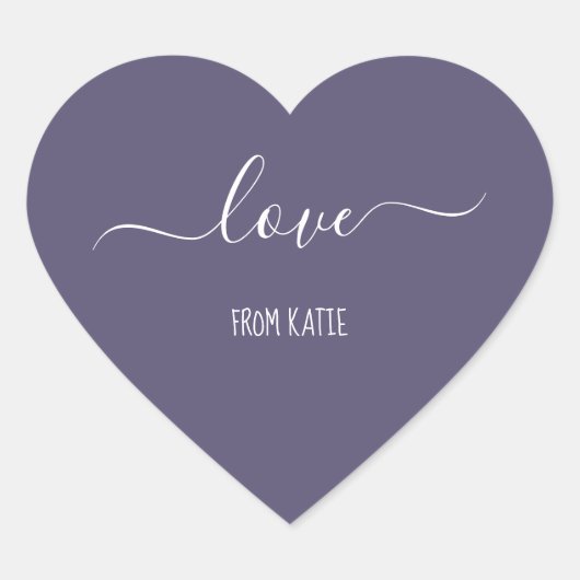 Paarse hartstickers liefde voor Valentijnsdag Hart Sticker (Voorkant)