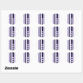 Paarse hartstickers ronde sticker (Vel)