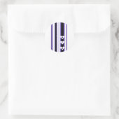 Paarse hartstickers ronde sticker (Tas)