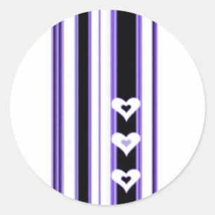 Paarse hartstickers ronde sticker