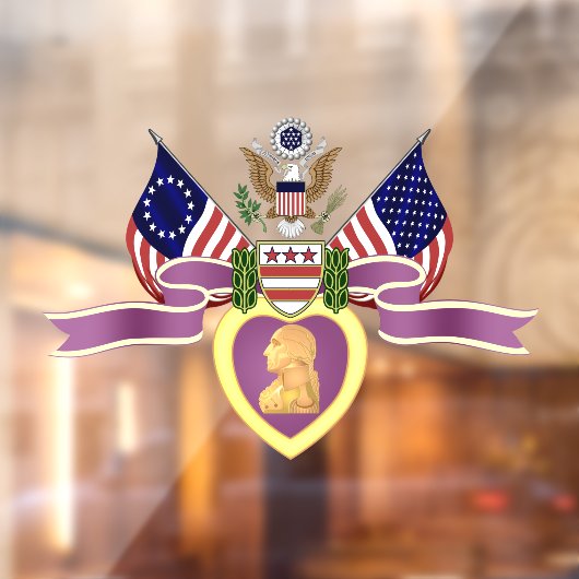 Paarse hartvensterklemming raamsticker (Vel 2)