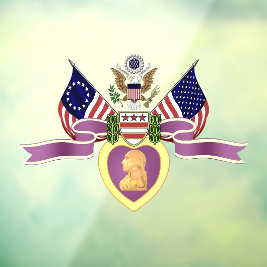 Paarse hartvensterklemming raamsticker (Vel 3)