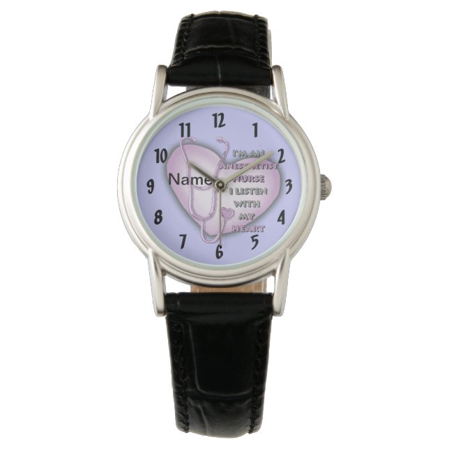 Paarse-hartverpleegster-anesthesist Horloge (Voorkant)