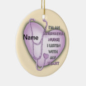 Paarse-hartverpleegster-anesthesist Keramisch Ornament (Rechts)