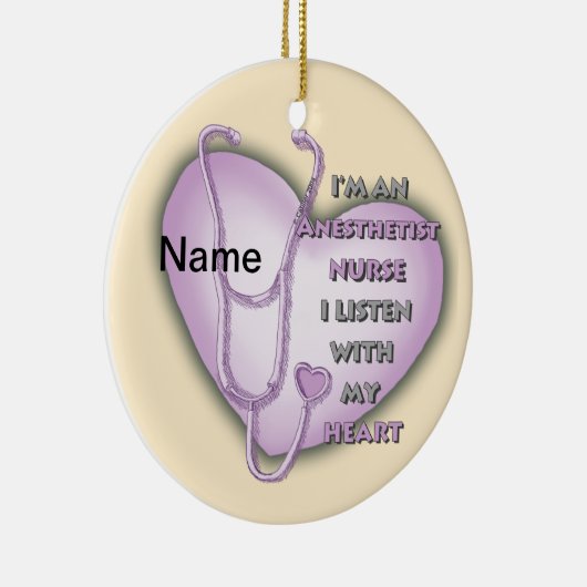 Paarse-hartverpleegster-anesthesist Keramisch Ornament (Rechts)