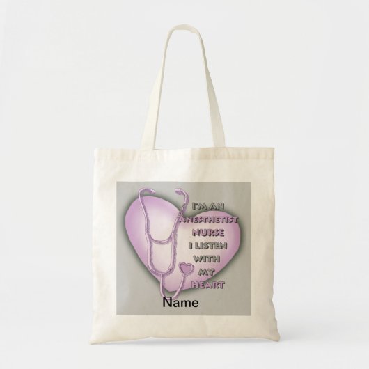 Paarse-hartverpleegster-anesthesist Tote Bag (Voorkant)