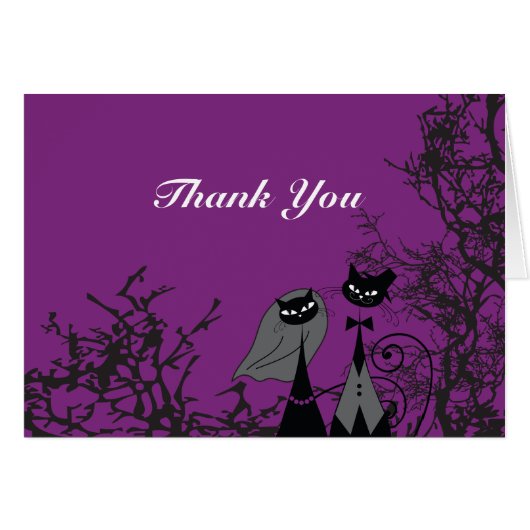 Paarse hausse-katten Dank je wel (Voorkant Horizontaal)