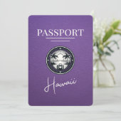 Paarse Hawaii Passport Bewaar de datum Save The Date (Staand voorkant)