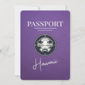 Paarse Hawaii Passport Bewaar de datum Save The Date (Voorkant)