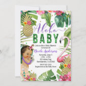 Paarse Hawaiiaanse Aloha Tropische Baby  Douche Kaart (Voorkant)
