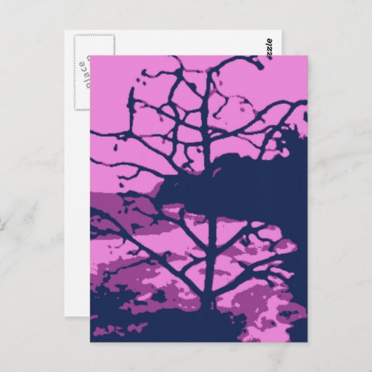 Paarse Hawaiian Ocean Beach Tree Foto Uitzicht Briefkaart (Voorkant / Achterkant)