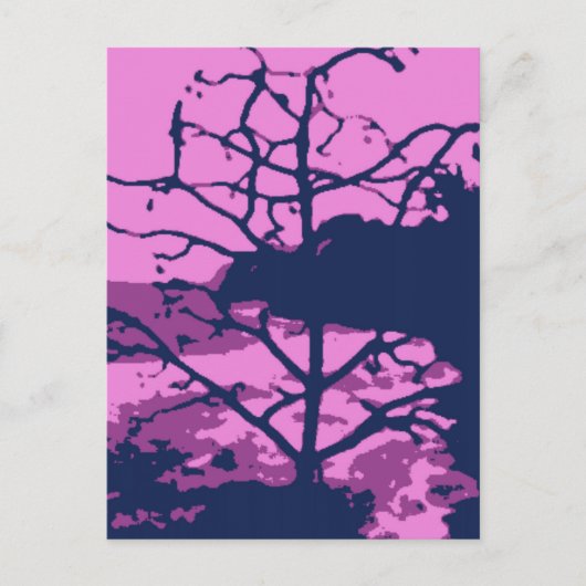 Paarse Hawaiian Ocean Beach Tree Foto Uitzicht Briefkaart (Voorkant)