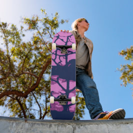 Paarse Hawaiian Ocean Beach Tree Foto Uitzicht Persoonlijk Skateboard