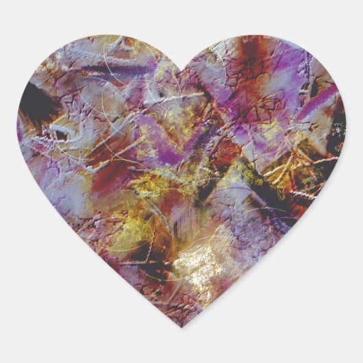 Paarse Haze Abstract Hart Sticker (Voorkant)