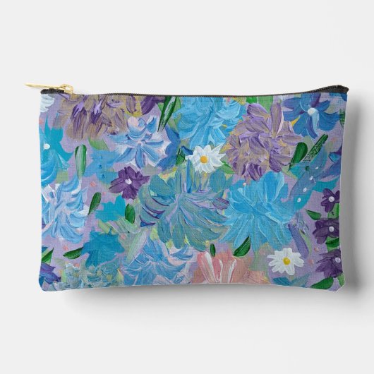 Paarse Haze Bloemen Accessoires Pouch Etui (Voorkant)