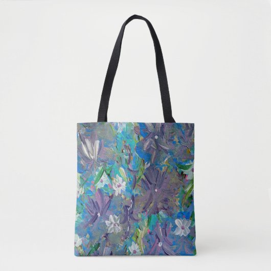 Paarse Haze Bloemen Canvas tas (Voorkant)