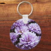 Paarse Haze Chrysanthema Sleutelhanger (Voorkant)