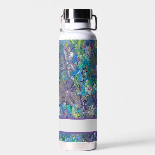 Paarse Haze Floral Custom Waterfles (Achterkant)